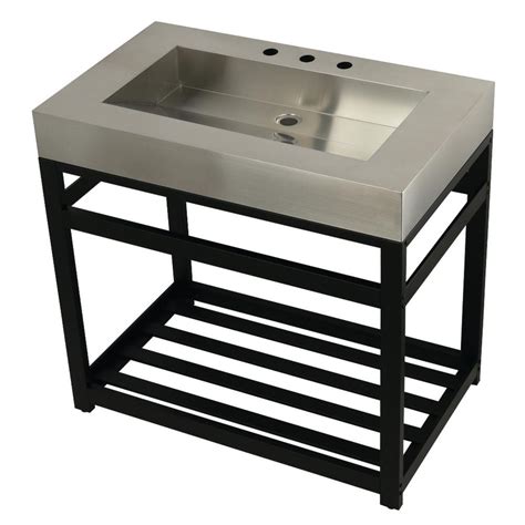 stand alone stainless sink vanity